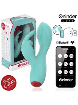 Oninder Cute Love Bunny - Turquoise Rabbit Vibrator with Free App