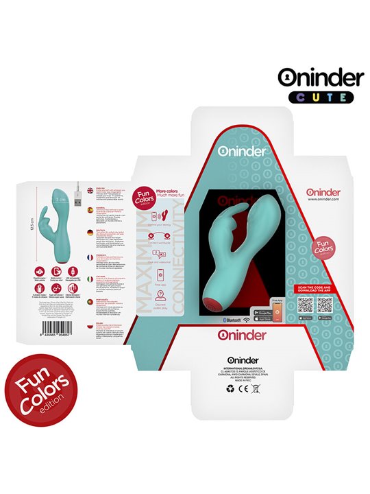 Oninder Cute Love Bunny - Turquoise Rabbit Vibrator with Free App
