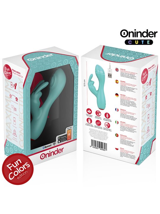 Oninder Cute Love Bunny - Turquoise Rabbit Vibrator with Free App