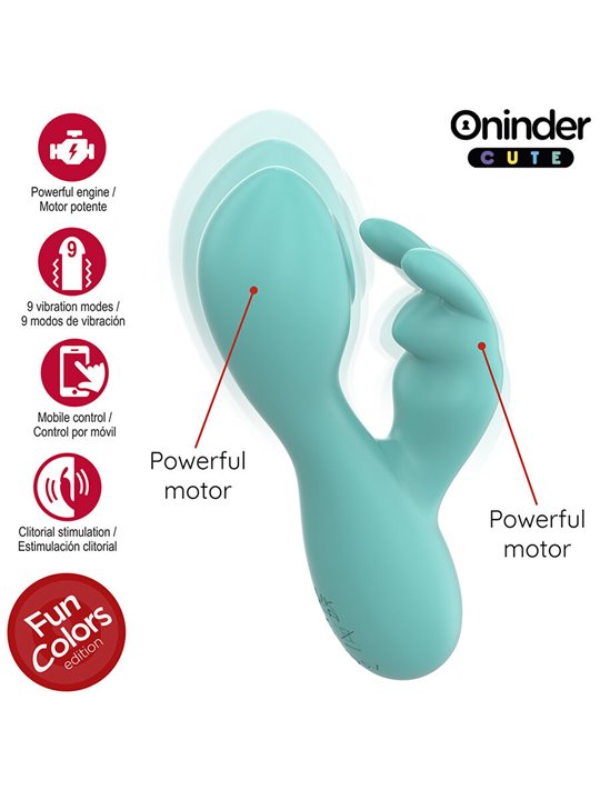 Oninder Cute Love Bunny - Vibratore Rabbit Turchese con App Gratuita