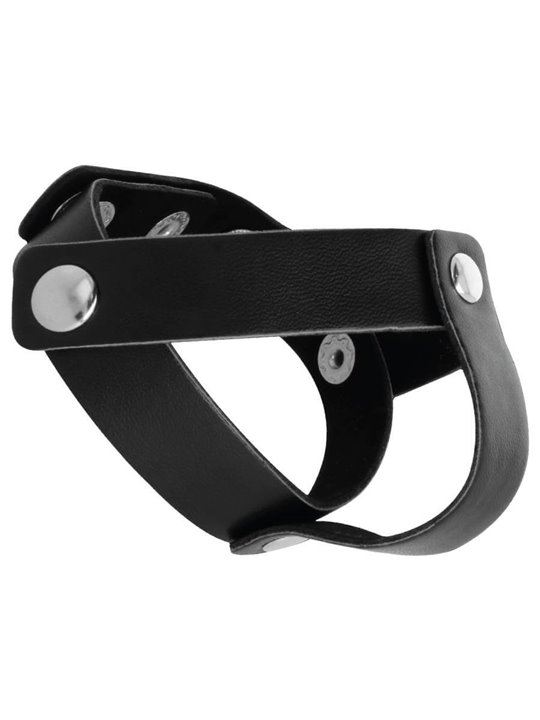 Darkness Cock Harness - Imbracatura Fallica in Pelle con Bottoni in Acciaio