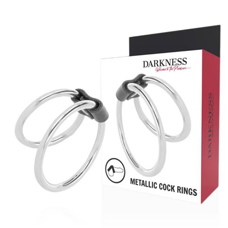 Darkness Metallic Cock Rings - Anello Fallico Doppio in Acciaio
