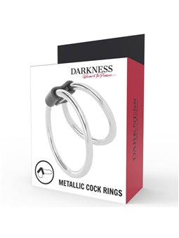 Darkness Metallic Cock Rings - Anello Fallico Doppio in Acciaio