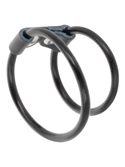 Darkness Flexible Cock Rings - Anello Fallico Doppio in Silicone - 5/3,6 Cm