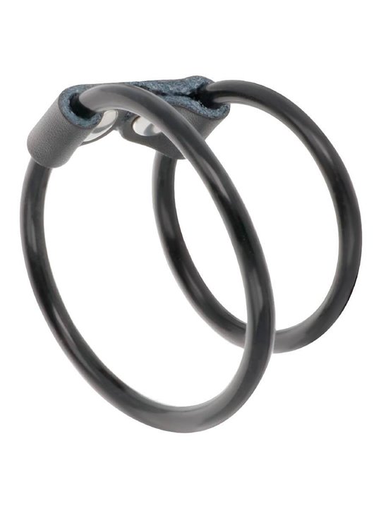 Darkness Flexible Cock Rings - Anello Fallico Doppio in Silicone - 5/3,6 Cm