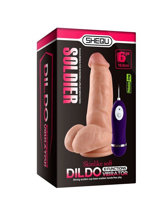 Shequ Soldier - 16 cm Realistic Vibrating Dildo with Remote Control