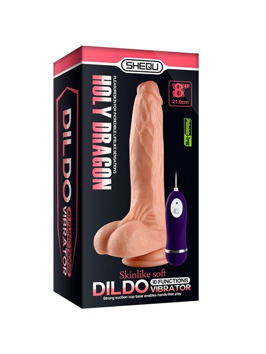 Shequ Holy Dragon - 20.5 cm Realistic Vibrating Dildo with Remote Control