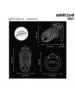 Addicted Toys Locked Iron Cell - Gabbia Fallica in Metallo Taglia M