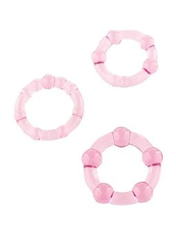 Seven Creations - Set Of Three Pink Penis Rings