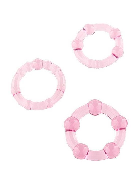 Seven Creations - Set Of Three Pink Penis Rings
