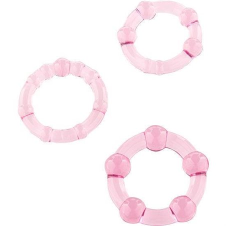 Sevencreations - Anelli Fallici Rosa Stay Hard - Three Rings