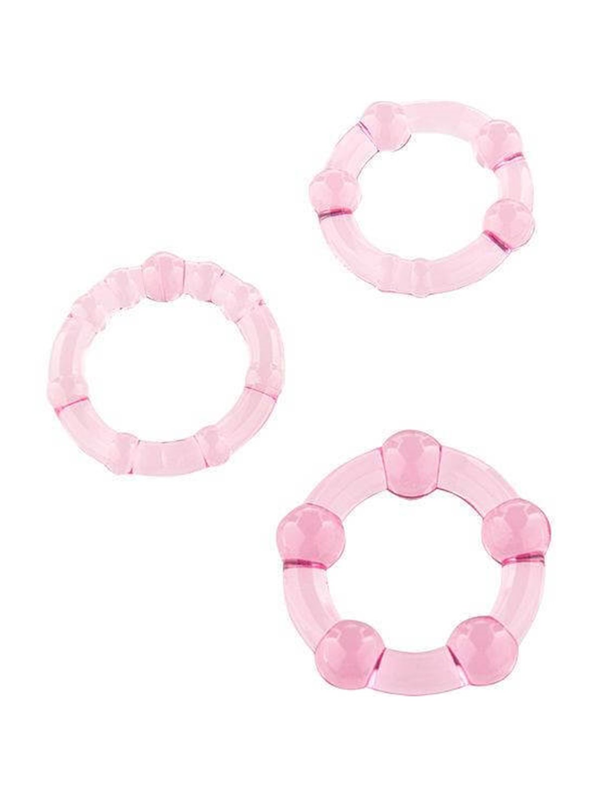 Sevencreations - Anelli Fallici Rosa Stay Hard - Three Rings