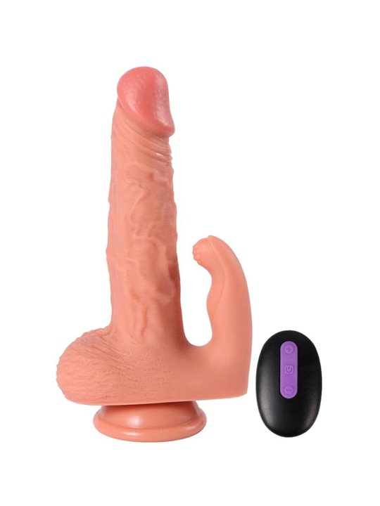 Shequ Hayden - 16 cm Vibrating Dildo with Stimulator and Remote Control
