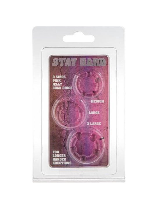 Seven Creations - Set Of Three Pink Penis Rings