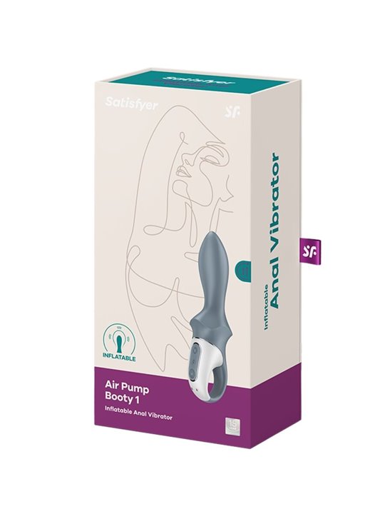 Satisfyer Air Pump Booty 1 - Vibratore Anale Gonfiabile Grigio