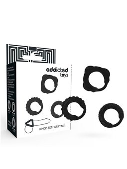 Addicted Toys - Set di 3 Anelli Fallici Neri