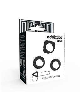 Addicted Toys - Set di 3 Anelli Fallici Neri
