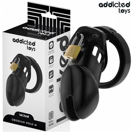 Addicted Toys Locked Obsidian Hold M - Gabbia Fallica con Lucchetti