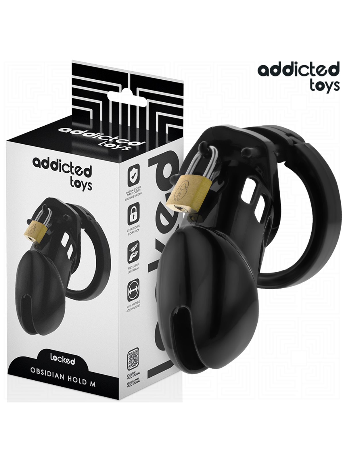 Addicted Toys Locked Obsidian Hold M - Gabbia Fallica con Lucchetti