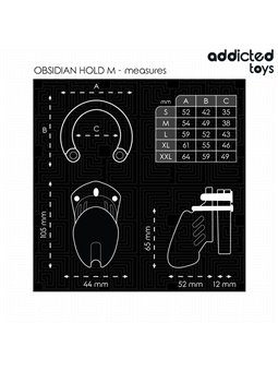 Addicted Toys Locked Obsidian Hold M - Gabbia Fallica con Lucchetti