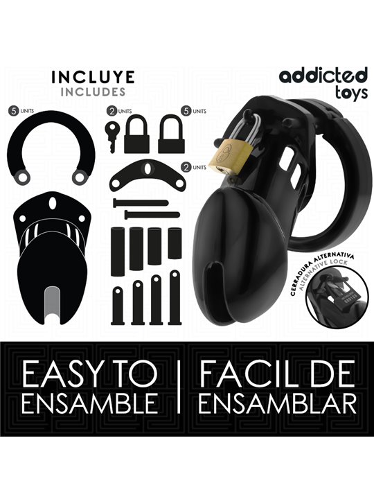 Addicted Toys Locked Obsidian Hold M - Gabbia Fallica con Lucchetti