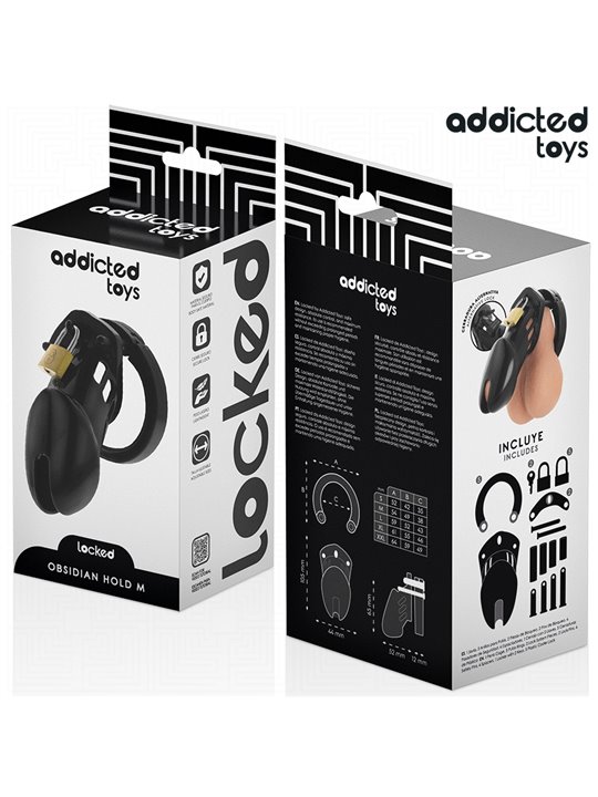 Addicted Toys Locked Obsidian Hold M - Gabbia Fallica con Lucchetti