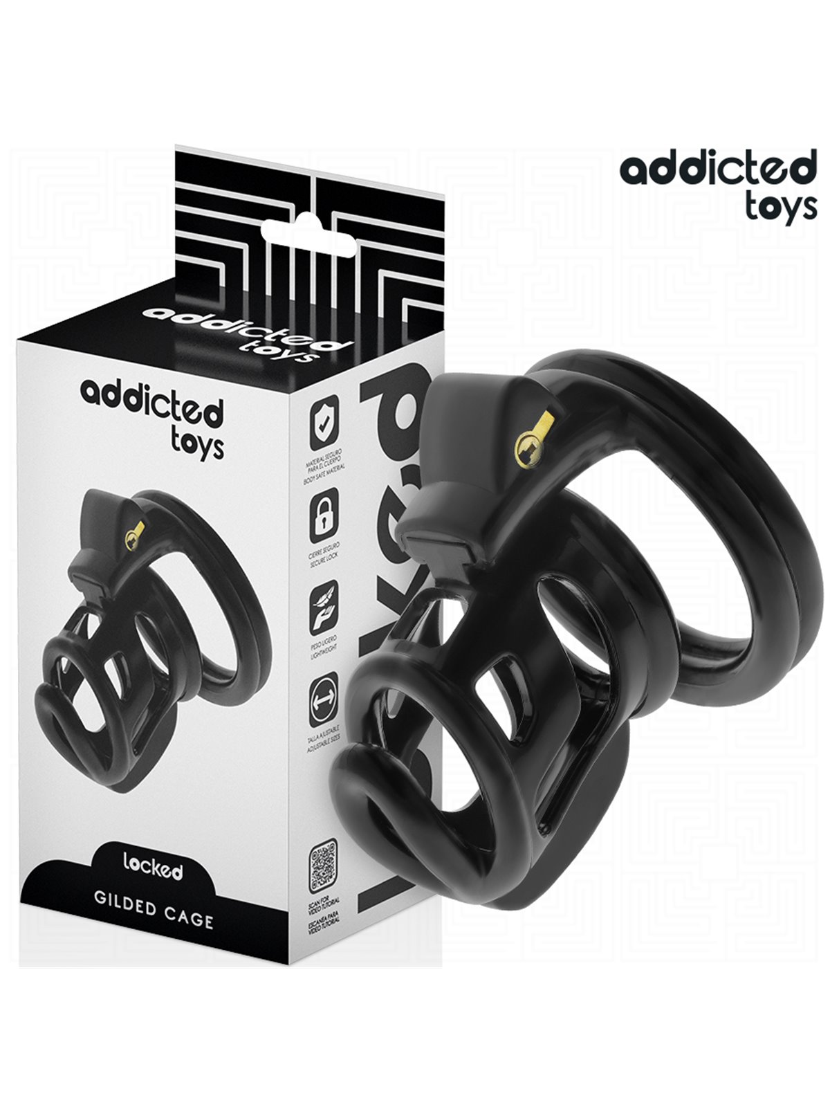 Addicted Toys Locked Gilden Cage - Locked Phallic Cage
