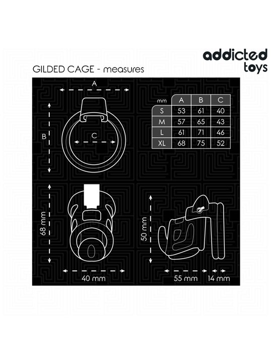 Addicted Toys Locked Gilden Cage - Gabbia Fallica con Serratura