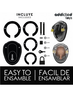 Addicted Toys Locked Keyless Restraint - Phallic Cage with Padlocks