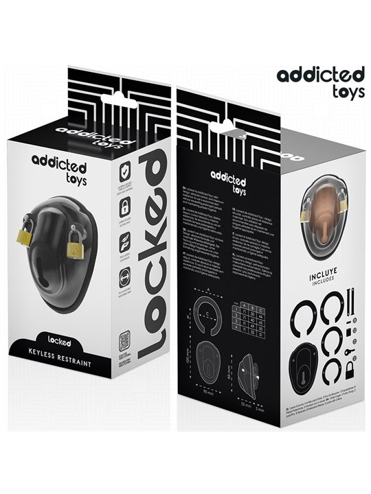 Addicted Toys Locked Keyless Restraint - Phallic Cage with Padlocks