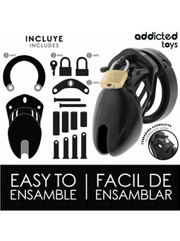 Addicted Toys Locked Obsidian Hold S - Phallic Cage with Padlocks