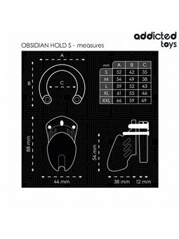 Addicted Toys Locked Obsidian Hold S - Phallic Cage with Padlocks