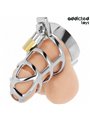 Addicted Toys Locked Silver Lock - Metal Phallic Cage Size M