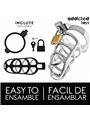 Addicted Toys Locked Silver Lock - Metal Phallic Cage Size M