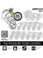Addicted Toys Locked Silver Lock - Metal Phallic Cage Size M