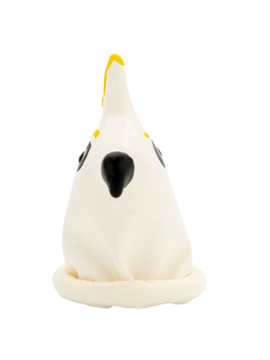 Condomerie - Hand-Painted Condom White Parrot Model