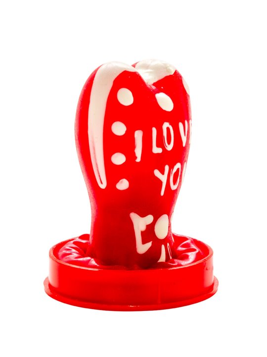 Condomerie - Hand-Painted Condom Heart (I Love You) Model 1