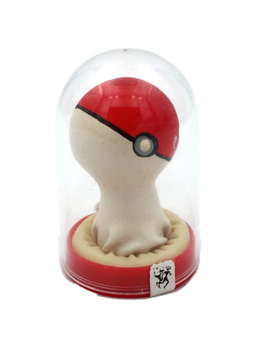 Condomerie - Hand-Painted Condom, Red and White Pokeball Model