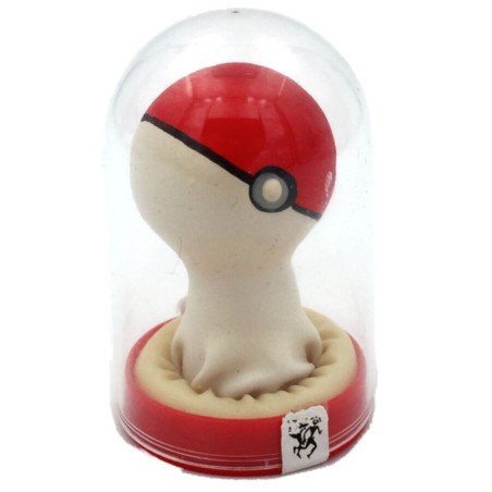 Condomerie - Hand-Painted Condom, Red and White Pokeball Model