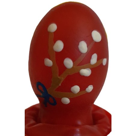 Condomerie - Hand-Painted Condom, Red Easter Egg Design