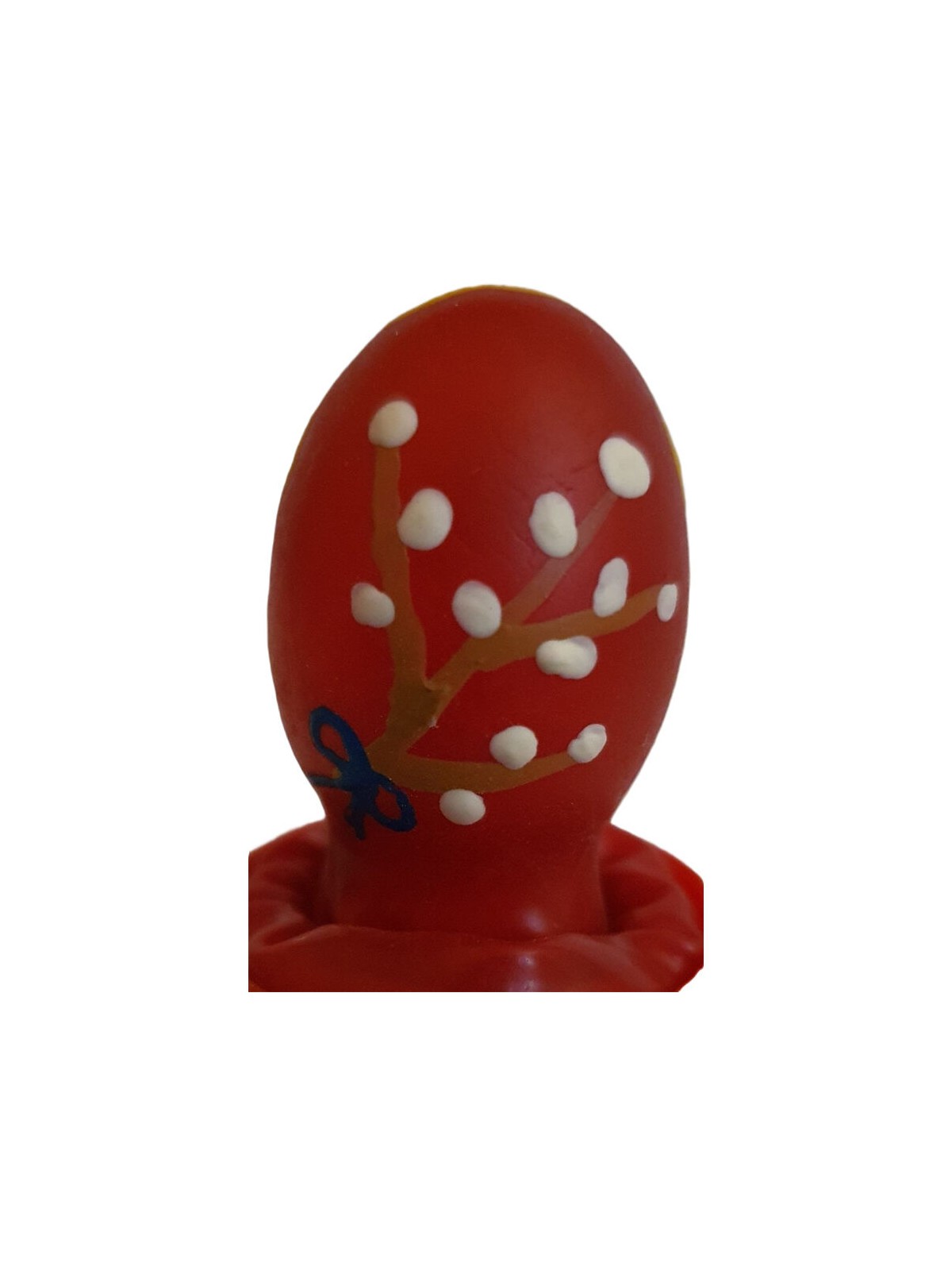 Condomerie - Hand-Painted Condom, Red Easter Egg Design