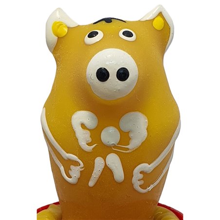 Condomerie - Hand-Painted Condom Model Yellow Sitting Pig