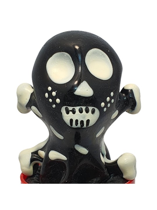 Condomerie - Hand-Painted Condom, Black Skull Design 2