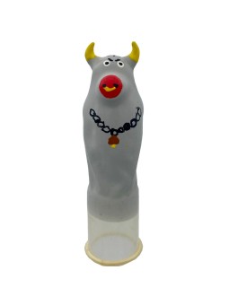 Condomerie - Preservativo Dipinto a Mano Modello Toro Grigio XL