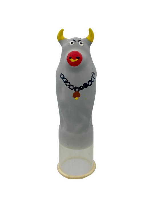 Condomerie - Preservativo Dipinto a Mano Modello Toro Grigio XL