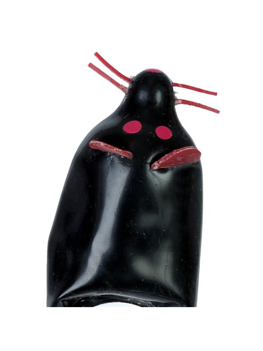 Condomerie - Preservativo Dipinto a Mano Modello Topo Nero XL