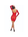 Passion BS110 - Red Mesh Mini Dress One Size