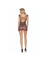 Passion BS111 - Mini Abito Nero in Pizzo e Rete Taglia Unica