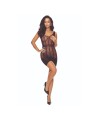 Passion BS113 - Black Lace Mini Dress One Size
