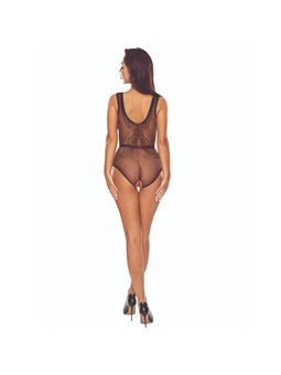 Passion BS115 - Body in Pizzo Nero con Cavallo Aperto Taglia Unica